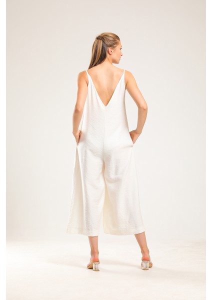 Ekru Askılı Salaş Geniş Kesim Tulum fırsatları