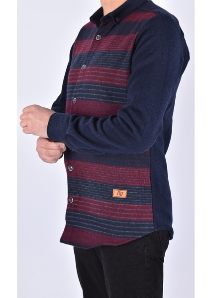 2022-702 Slimfit Spor Oduncu Gömlek /bordo/s