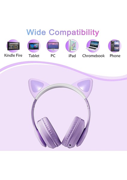 Kedi Kulaklık LED Işıklı Aux Girişli Bluetooth Mikrofonlu Hafıza Kartı Girişli Kulaklık fiyatları