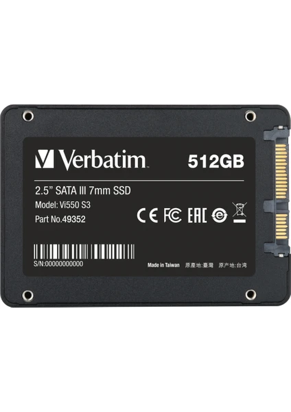 Vi550 S3 512GB 520-500MB Sata SSD