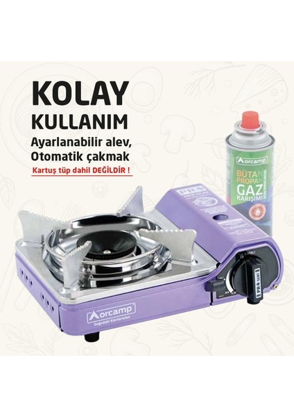Tekli Mini Portatif Kamp ve Karavan Ocağı Gaz Stop Emniyetli indirimleri