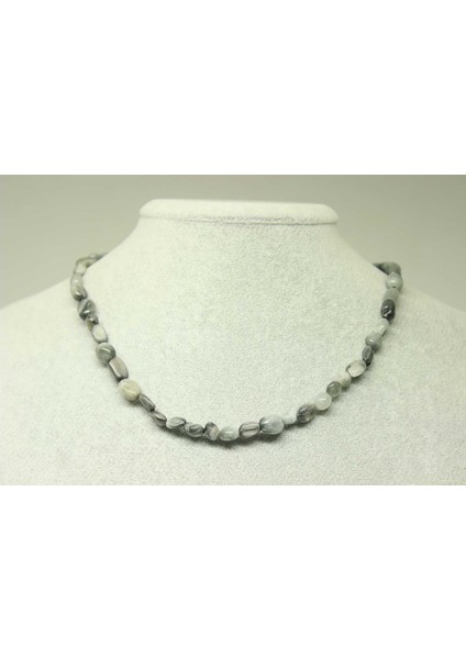 Kartal Gözü Taşı Doğal Parçalar Kolye (Klipsli) (25432)