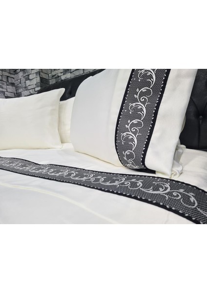 Orkide Pamuk Saten Nevresim Takımı Krem Siyah fırsatları