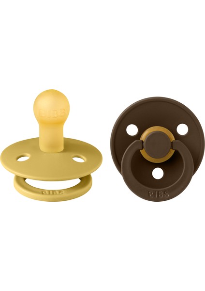 Colour Ikili Kauçuk Emzik-Mustard/mocha Size 1