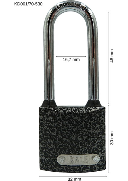 Döküm Uzun Kanca Asma Kilit 30 mm