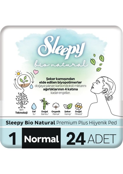 Bio Natural Premium Plus Hijyenik Ped Normal 24 Adet Ped