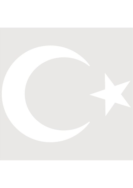 Türk Bayrağı, Ay Yıldız Araba Oto Sticker Beyaz 60X45 cm