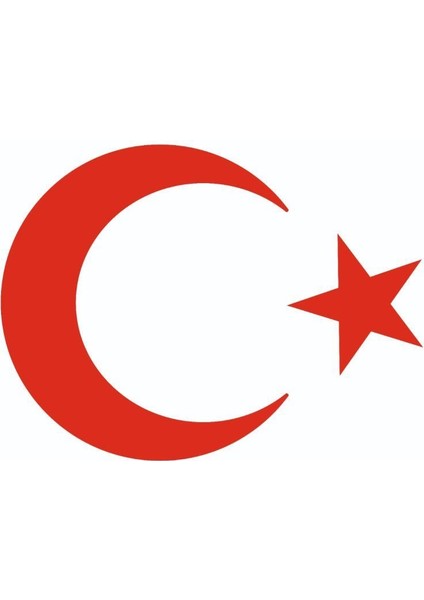 Türk Bayrağı, Ay Yıldız Araba Oto Sticker Kırmızı 50X37,5 cm