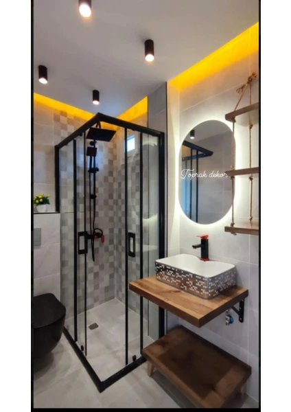 Toprak Dekor 70*50 Oval Ledli Banyo Aynası Makyaj Aynası Konsol Aynası