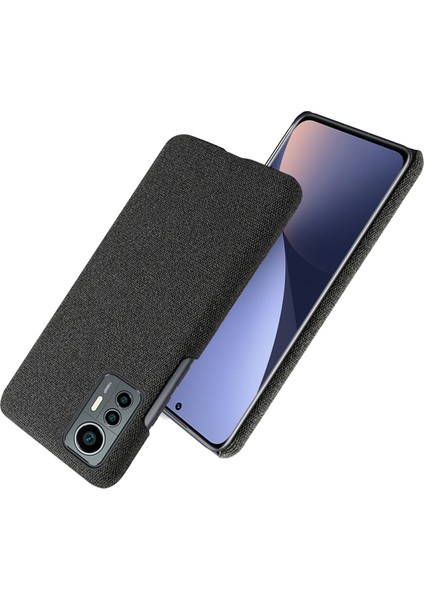 12 Lite İçin Kumaş Telefon Kılıfı - Siyah (Yurt Dışından) fiyatları