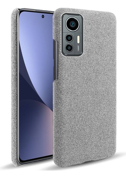 12 Lite İçin Kumaş Telefon Kılıfı - Açık Gri (Yurt Dışından)