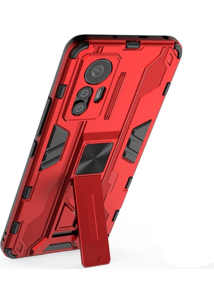 12 Lite İçin Yüzük Tutuculu Fiber Telefon Kılıfı - Kırmızı (Yurt Dışından)