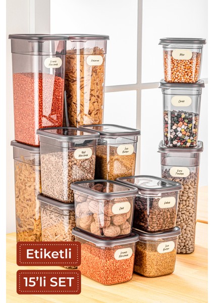 Etiketli 15'li Set Peggy Şeffaf Kapaklı Uzun Dikdörtgen Saklama Kabı 5x(1,3 Litre, 2 Litre, 3,2 Litre) indirimleri