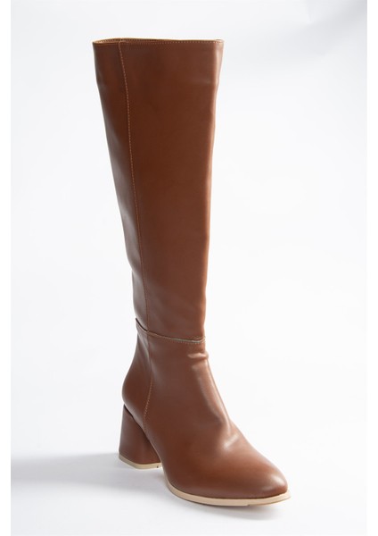 Koyu Taba Alçak Topuklu Günlük Kadın Çizme J848300109 indirimleri