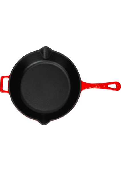 Döküm Yuvarlak Kızartma Tavası, Metal Saplı. Çap(Ø)24cm - Kırmızı fiyatları