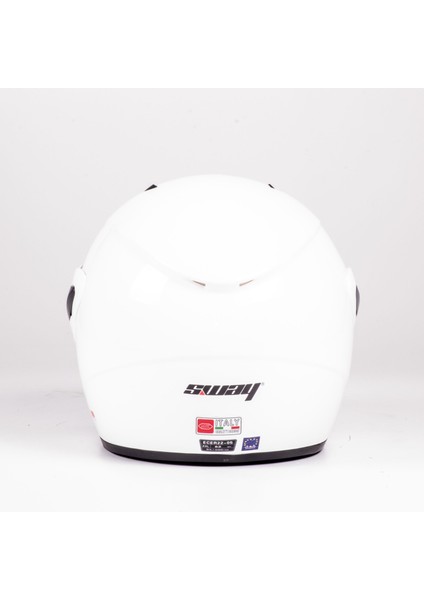 Kask Sway SW-733 Yarım Aynalı Camlı Beyaz modelleri