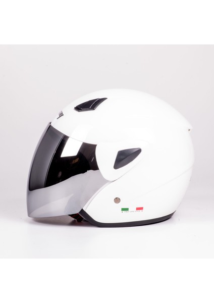 Kask Sway SW-733 Yarım Aynalı Camlı Beyaz fırsatları