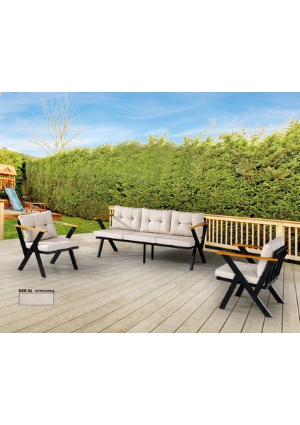 3+1+1 Zeta Bahçe Takımı, Balkon, Bahçe, Cafe Mobilyası, Pofuduk Metal Çay Seti fiyatları