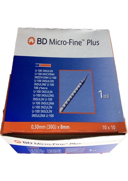 Micro-Fine Plus 1 ml 100 Adet Enjektör Insülin (30G x 8mm)