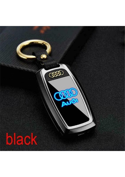 USB Şarjlı Audi Anahtarı Görünümlü Fenerli Çakmak Siyah
