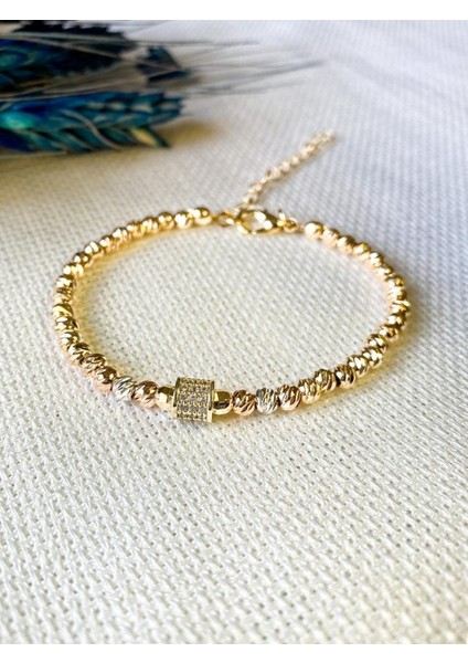 Kararmaz, Ayarlanabilir Dorika Modeli, Taş Detaylı ve Işıltılı Yüksek Kalite Bileklik