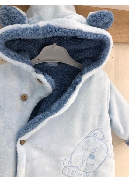 Içi Tüylü Ayıcıklı Pofuduk Bebek Tulumu Soft Hello Bear
