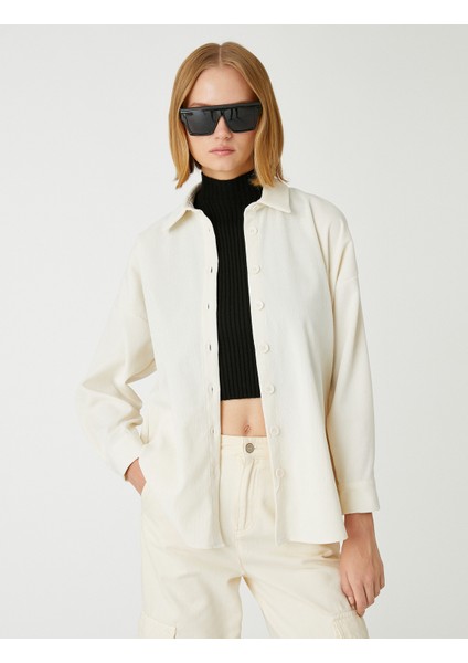 Düğmeli Kadife Gömlek modelleri