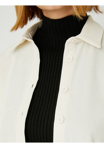 Düğmeli Kadife Gömlek indirimleri