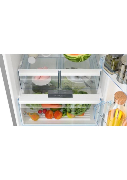 KGN55VIF1N Alttan Donduruculu Buzdolabı 186 x 70 cm Kolay Temizlenebilir Inox No-Frost