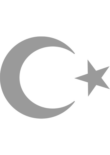 Türk Bayrağı, Ay Yıldız Araba Oto Sticker Gri 60X45 cm