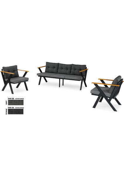 3+1+1 Zeta Bahçe Takımı, Balkon, Bahçe, Cafe Mobilyası, Süngerli Metal Çay Seti modelleri