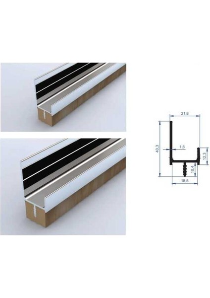 Kapak ve Sürgü Kulp Profili Parlak El. H 250 cm