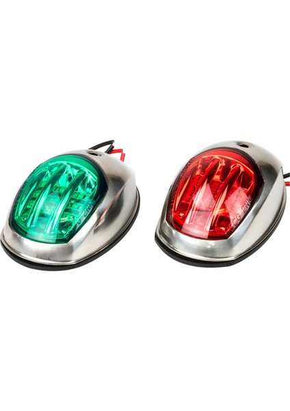 Seyir Feneri Iskele+Sancak Takım LED 12V, Krom Kapaklı