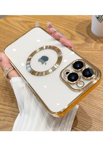 iPhone 13 Pro Max Kılıf Magsafe Köşeleri Renkli Kamera Korumalı
