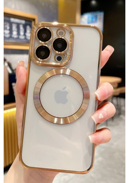 iPhone 13 Pro Max Kılıf Magsafe Köşeleri Renkli Kamera Korumalı