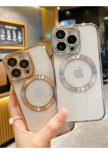iPhone 13 Pro Max Kılıf Magsafe Köşeleri Renkli Kamera Korumalı