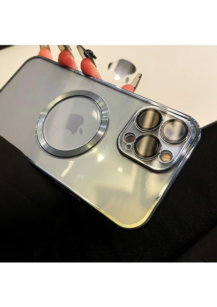 iPhone 13 Pro Max Kılıf Magsafe Köşeleri Renkli Kamera Korumalı