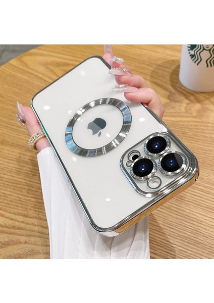 iPhone 13 Pro Max Kılıf Magsafe Köşeleri Renkli Kamera Korumalı