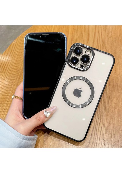 iPhone 13 Pro Max Kılıf Magsafe Köşeleri Renkli Kamera Korumalı