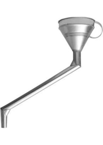 20 cm Kulplu Dirsekli Galvaniz Huni Mazot, Yağ Hunisi