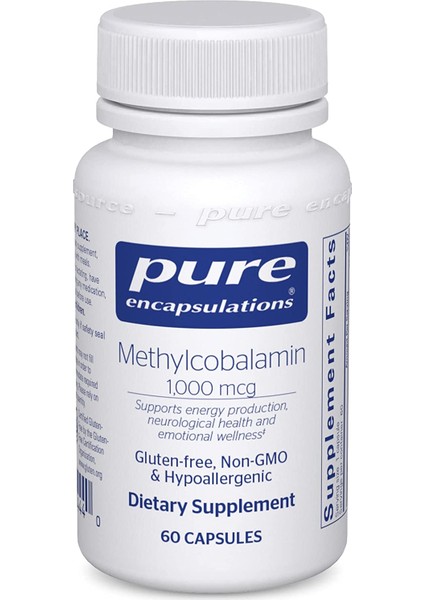 Pure Encapsulatins Vitamin B12 Methylcobalamin 1000mcg Hypoallergenic 60 Vegetarian Kapsül B12 Vitamini Metilkobalamin Abd'den