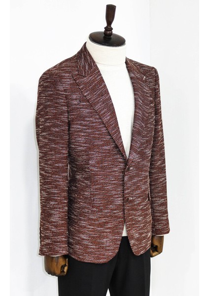 Kahverengi Desenli Slim Fit Spor Ceket modelleri