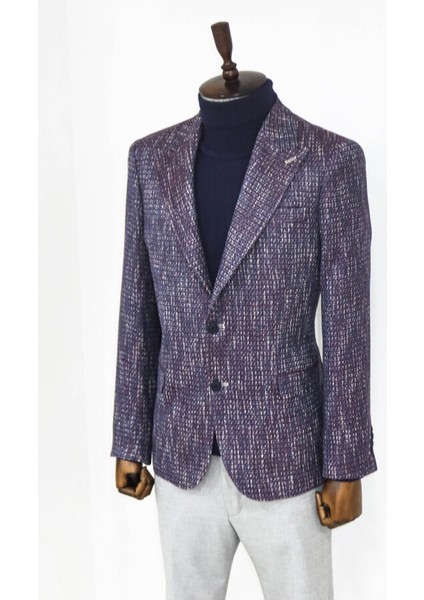 Mor Desenli Slim Fit Spor Ceket indirimleri