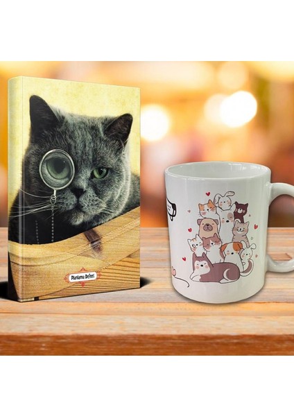 Dedektif Kedi Ajanda Mutlu Kediler Kupa Seti