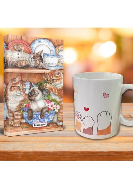 Evin Kedileri Ajanda Sevimli Patiler Kupa Seti