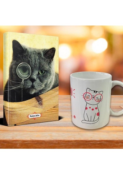 Dedektif Kedi Ajanda Sevimli Kedi Kupa Seti