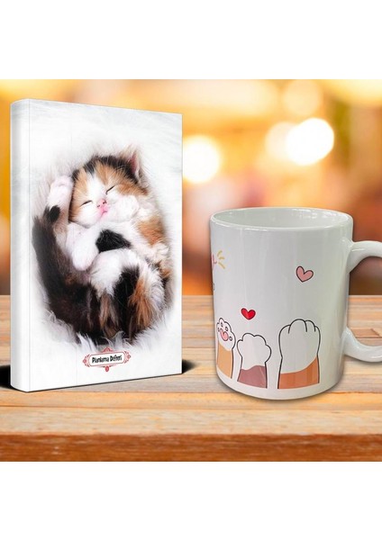Uykucu Kedi Ajanda Sevimli Patiler Kupa Seti