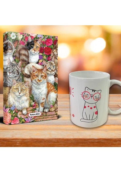 Meraklı Kediler Ajanda Sevimli Kedi Kupa Seti