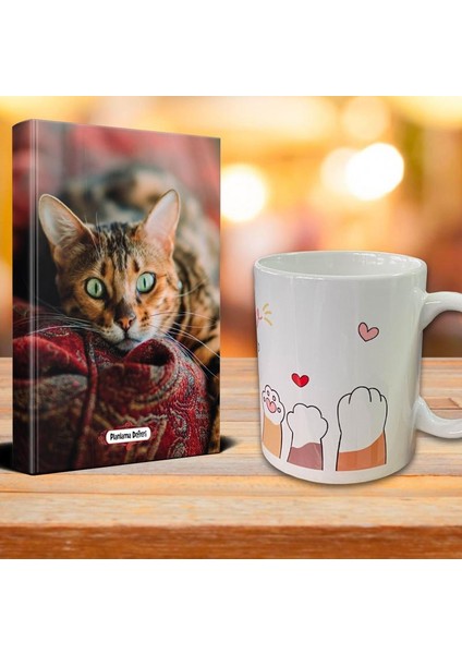 Şaşkın Kedi Ajanda Sevimli Patiler Kupa Seti