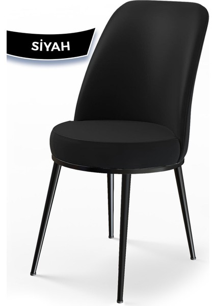 Concept Nil Serisi, Siyah Mermer Desen Masa 70X110 Sabit Yemek Masası Takımı, 4 Sandalye